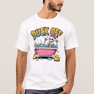 Camiseta Design de Esqueleto Engraçado Furando o Pato - 611