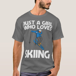 Camiseta Design De Esqui Engraçado Para Meninas Crianças Es
