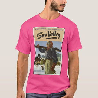 Camiseta Design de Esqui Vintage Sun Valley Idaho Oversized