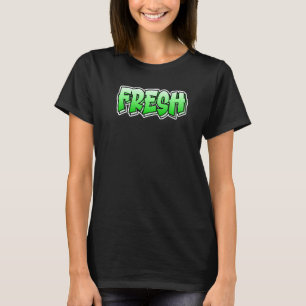 Camiseta Design de Estilo de Grafite Fresco Que Diz Fresco