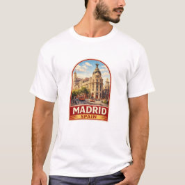 Camiseta Design de estilo de pôster de viagem Vintage Madri