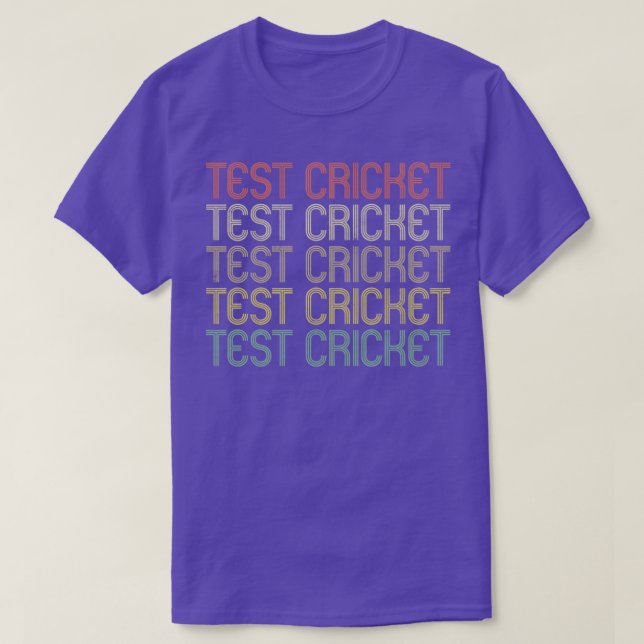 Camiseta Design de Estilo de Teste de Críquete do Retro (Frente do Design)