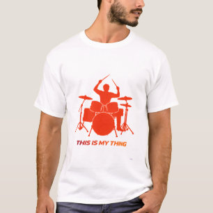 Camiseta Design de Estilo de Vida de Ação Silhueta de Bater