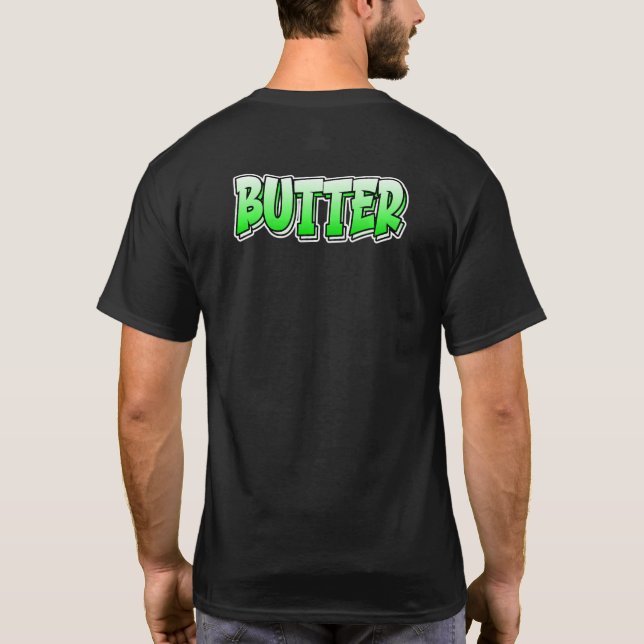 Camiseta Design de Estilo Grafite de Manteiga que Diz Mante (Verso)