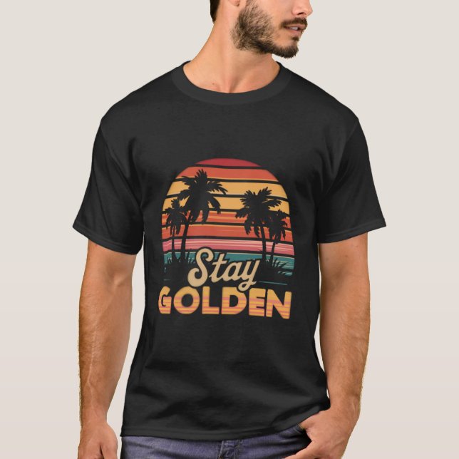 Camiseta Design de Estilo Retroativo do Ouro (Frente)