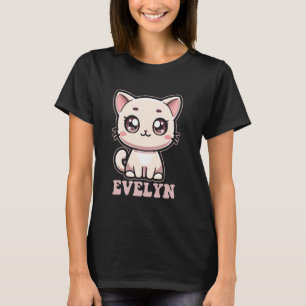Camiseta Design de Evelyn Gatinho Fofo Gata para Meninas No