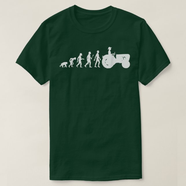 Camiseta Design de evolução engraçado para fazendeiros na f (Frente do Design)