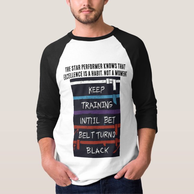 Camiseta design de excelência de desempenho estrelado em T- (Frente)