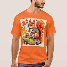 Camiseta Design de Exibição de Esquilo da Madeira