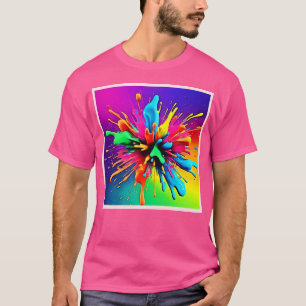 Camiseta Design de Explosão de Tinta Vibrante