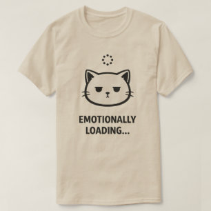 Camiseta Design de Expressão Mínima de Carregamento de Gato