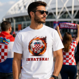Camiseta Design de Fã de Futebol de Fogo da Croácia