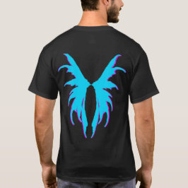 Camiseta Design de Fada 2 Asas - Traçado Azul Claro/Rosa