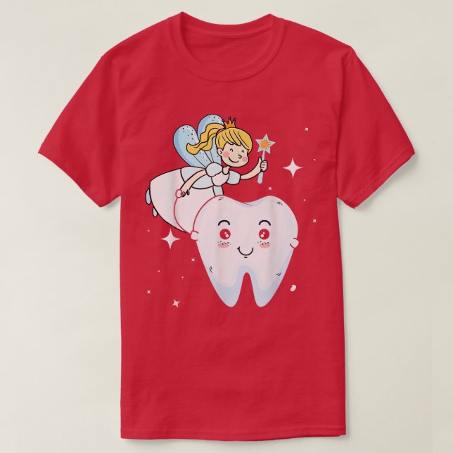 Camiseta Design De Fada De Dente Para Crianças Ou Fadas E F (Frente do Design)