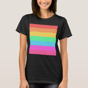 Camiseta Design de faixas de cores do arco-íris do Pastel