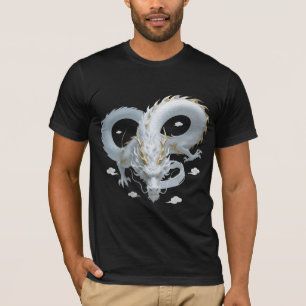 Camiseta Design de Fantasia Artística de Dragão em Ouro Bra