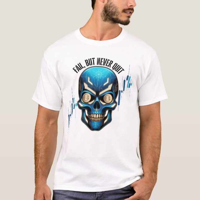 Camiseta Design de Fantasia | Cripto Btc | Motivação | Azul (Frente)
