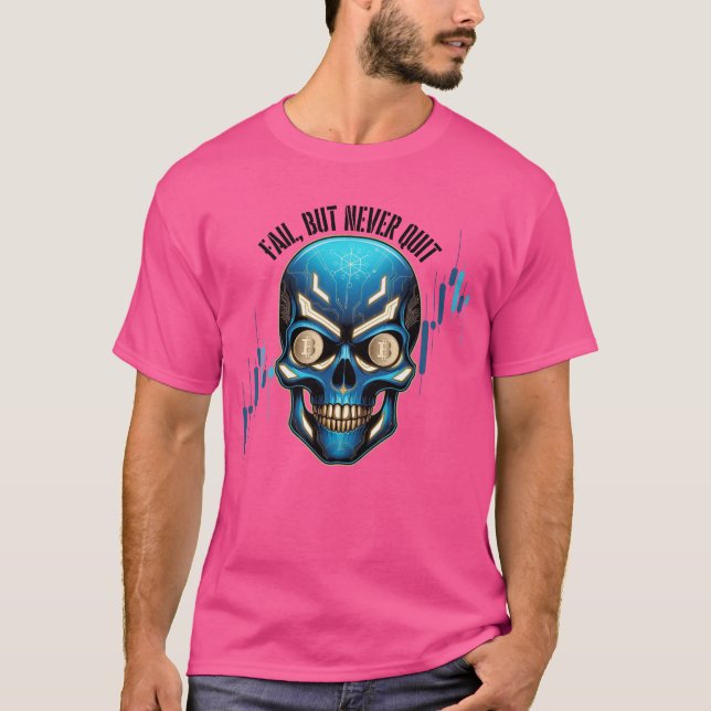 Camiseta Design de Fantasia | Cripto Btc | Motivação | Azul (Frente)