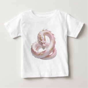 Camiseta Design de fantasia de dragão de ouro branco chinês