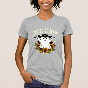 Camiseta Design de Fantasma de Halloween Ocidental Boo Haw