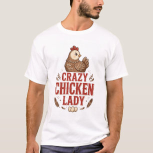 Camiseta Design de Fazenda da Galinha Rústica Louca da Senh