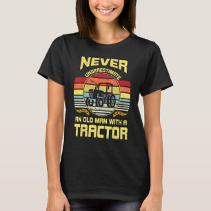 Camiseta Design De Fazendeiro De Mens Nunca Subestime Um Ve