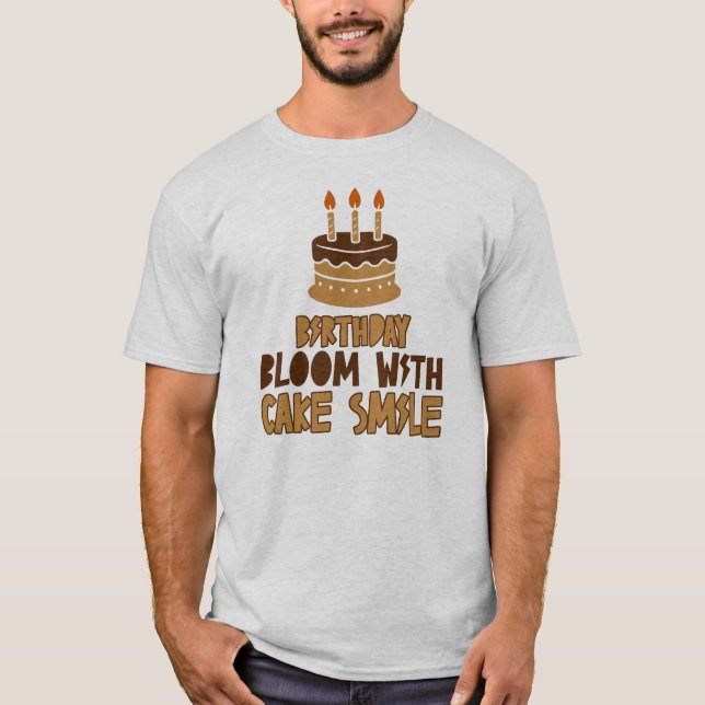 Camiseta Design de Felicidade de Bolo de Aniversário (Frente)