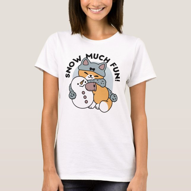 Camiseta Design de Feriado de Inverno de Gato Muito Diverti (Frente)