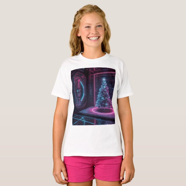 Camiseta Design de Férias de Ficção Científica Moderna (Frente Completa)