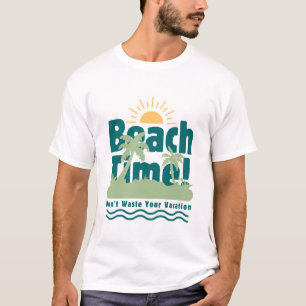 Camiseta Design de Férias de Praia Tropical
