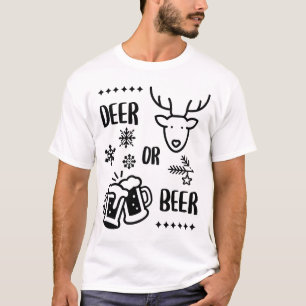 Camiseta Design de Férias Engraçado com Cervo ou Cerveja