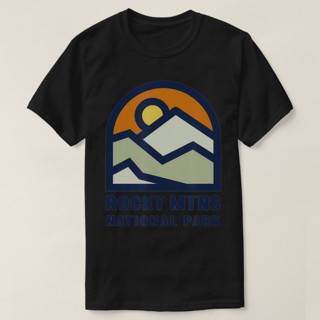 Camiseta Design de Férias Familiares Montanhas Rochosas Ret (Frente do Design)