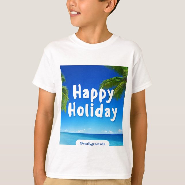 Camiseta Design de férias feliz e fofo (Frente)