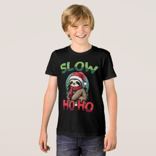 Camiseta Design de Férias Festivas Ho Ho Lenta de Natal