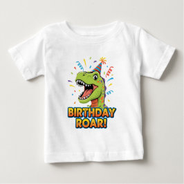 Camiseta Design de festa de aniversário de dinossauro fofo