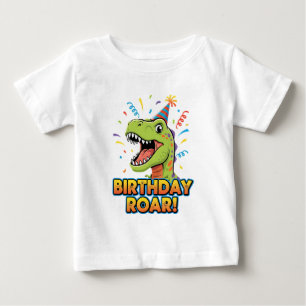 Camiseta Design de festa de aniversário de dinossauro fofo