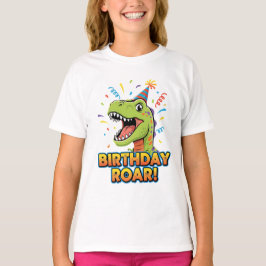 Camiseta Design de festa de aniversário de dinossauro fofo