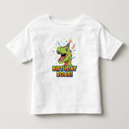 Camiseta Design de festa de aniversário do dinossauro rugid
