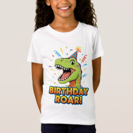 Camiseta Design de festa de aniversário do dinossauro rugid