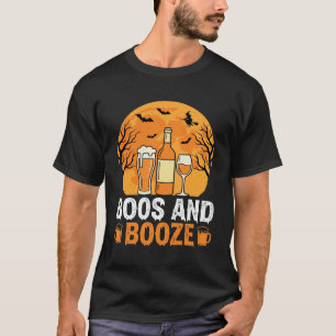 Camiseta Design de Festa de Bebida e Espantos de Halloween