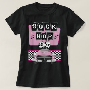Camiseta Design de Festa Sock Hop Rockabilly dos Anos 50
