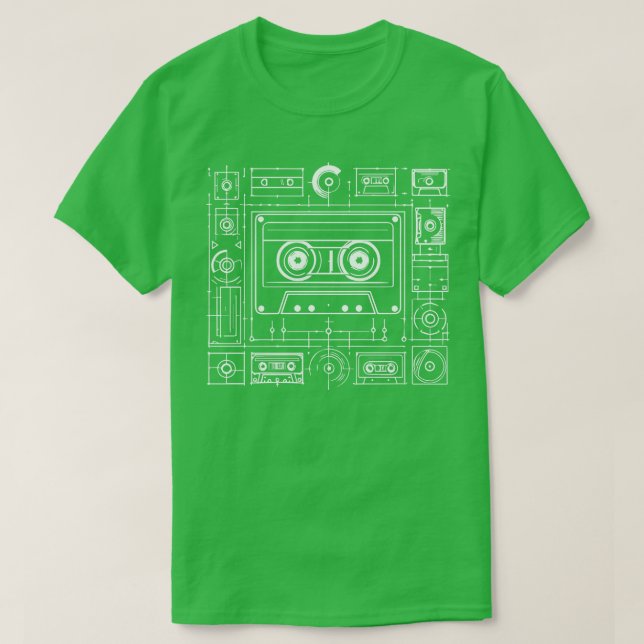 Camiseta design de fita cassete vintage (Frente do Design)