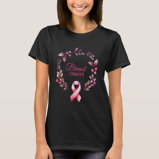 Camiseta Design de Fita Rosa de Consciência do Cancer da Ma