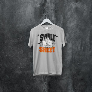 Camiseta Design de Fitness de Halloween Swole Sheet