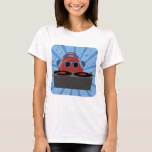Camiseta Design de Flashback De Cartoon De Bola Dj Hip Hop