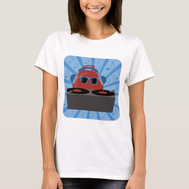 Camiseta Design de Flashback de Cartoon de Bola Dj Hop (Frente)