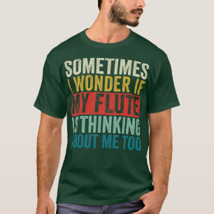 Camiseta Design de Flautista Engraçado Flute Retro