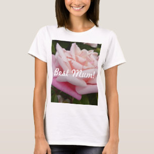 Camiseta Design de Flor de Mãe Rosa Bonito