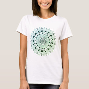 Camiseta Design de Flor de Mandala Verde