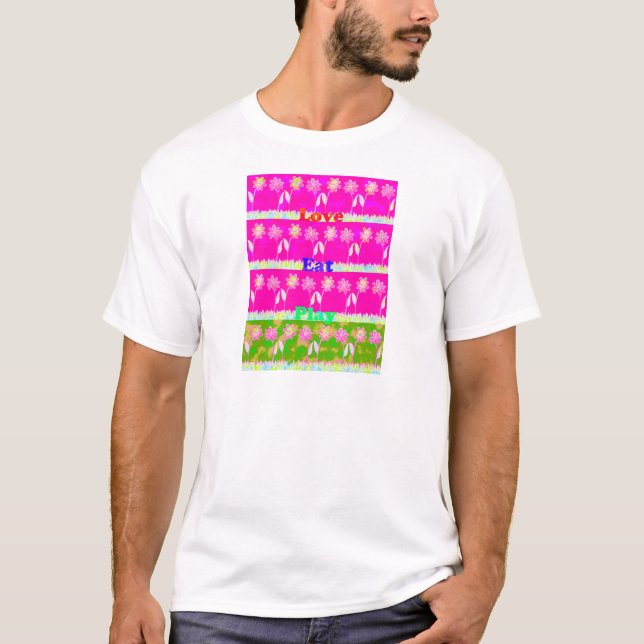 Camiseta Design de Flor de Reprodução de Amor Inspiracional (Frente)